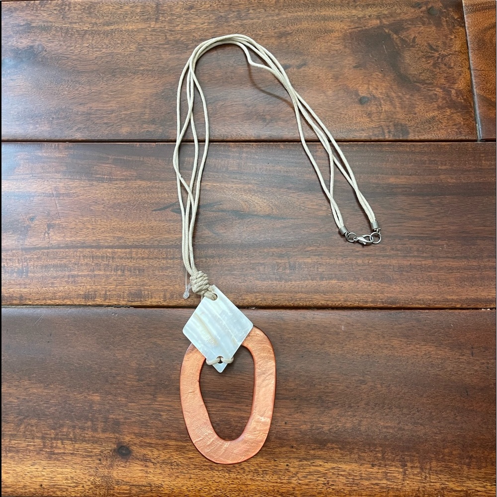 Orange Resin Long Necklace